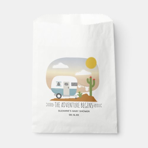 Desert Camper Clothesline Blue Baby Shower Favor Bag