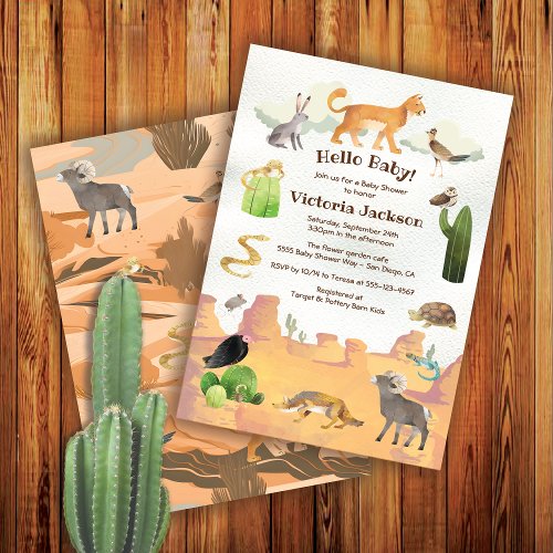 Desert Canyon Animals Baby Shower Invitation