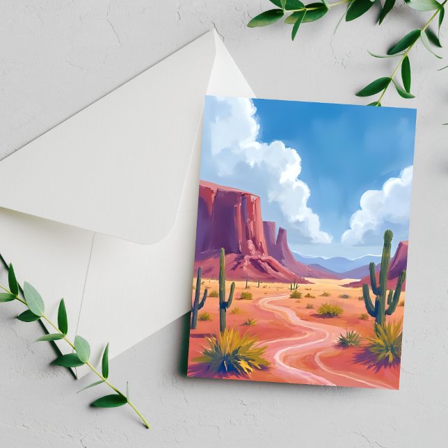 Desert Canyon | Cactus Nature Landscape Card (Creator Uploaded)