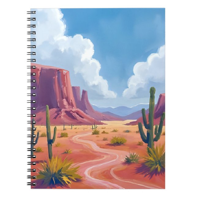 Desert Canyon | Cactus Nature Landscape Notebook (Front)