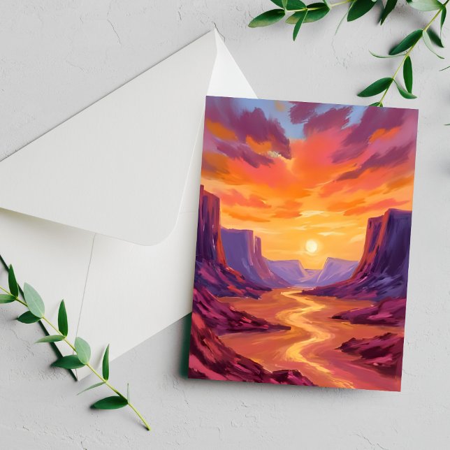 Desert Canyon Sunset | Yellow Painting Card (Creator Uploaded)