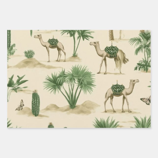 "Desert Caravan Gift Wrap" Wrapping Paper Sheets (Front)