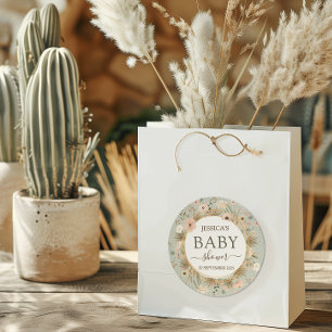 Desert Chic Baby Shower Classic Round Sticker