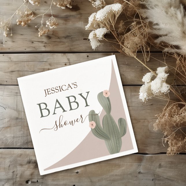 Desert Chic Baby Shower Napkins (Let us take the prickles out of your party planning with this “sand-tastic” desert chic design. )