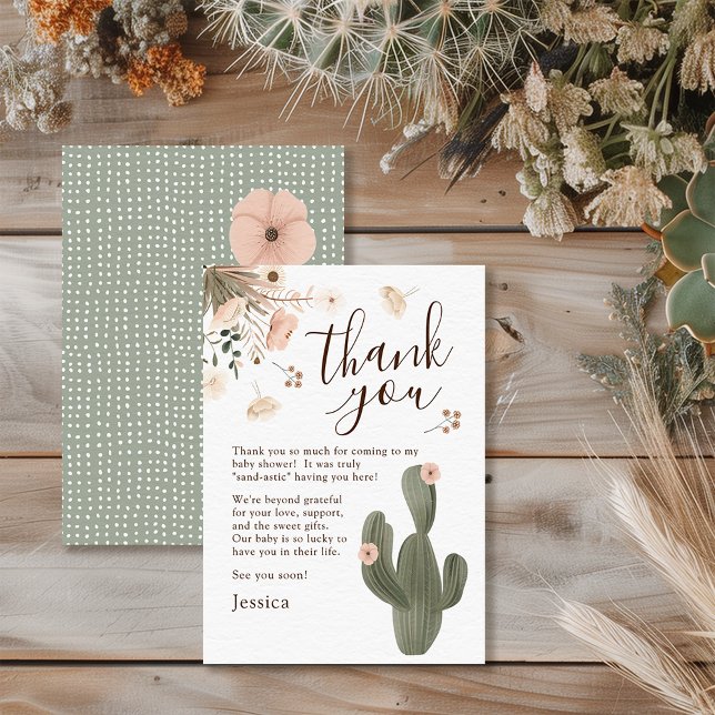 Desert Chic Baby Shower Thank You Card (Elegant desert chic thank you cards )