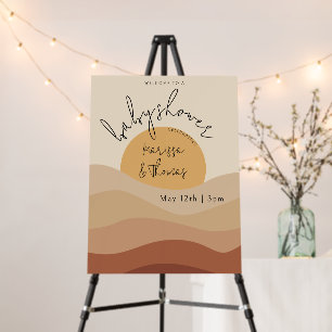 Desert Chic Boho Earthy Baby Shower Welcome Foam Board