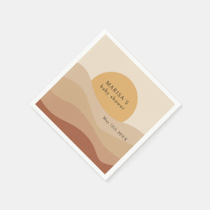 Desert Chic Boho Earthy Baby Shower Welcome Napkins
