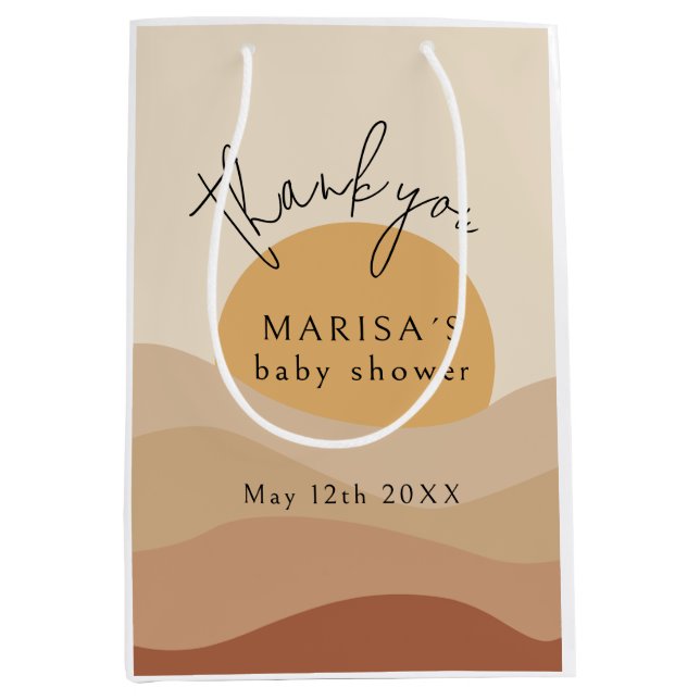 Desert Chic Sandy Earthy Baby Shower Gift Bag (Front)