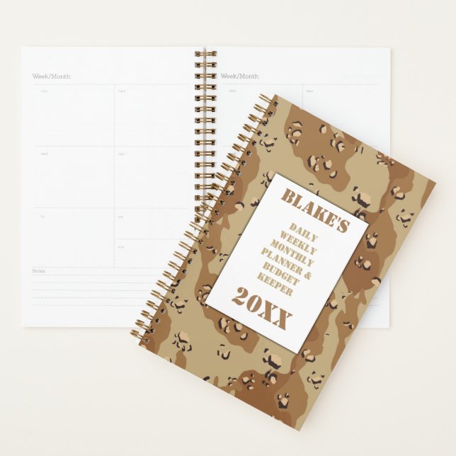 Desert Choco Chip Camouflage Daily Budget Planner (Display)