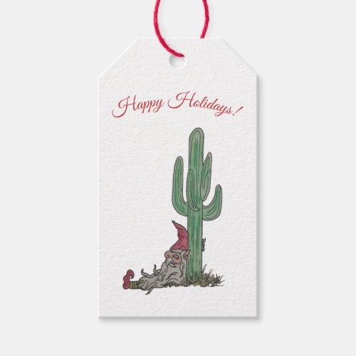 Desert Christmas Gnome gift tags