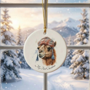 Desert Christmas Joy, custom Ceramic Ornament