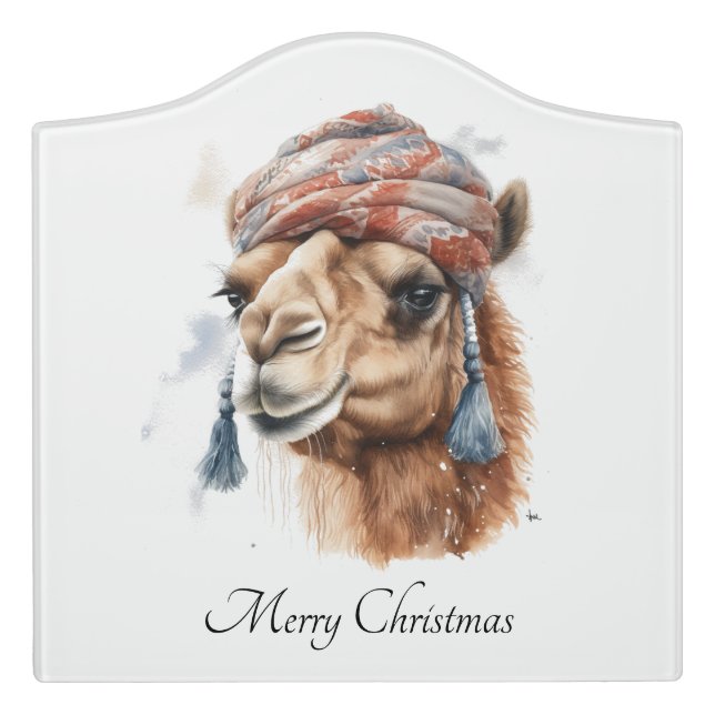 Desert Christmas Joy, custom Door Sign (Large Crest Front)