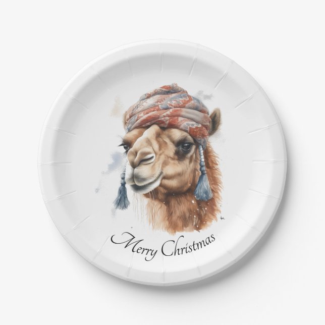 Desert Christmas Joy, custom Paper Plates (Front)