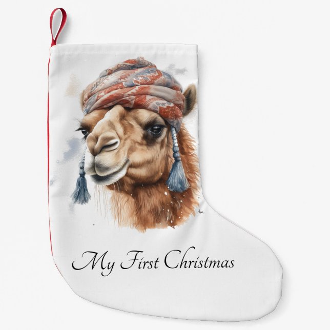Desert Christmas Joy, custom Small Christmas Stocking (Front)