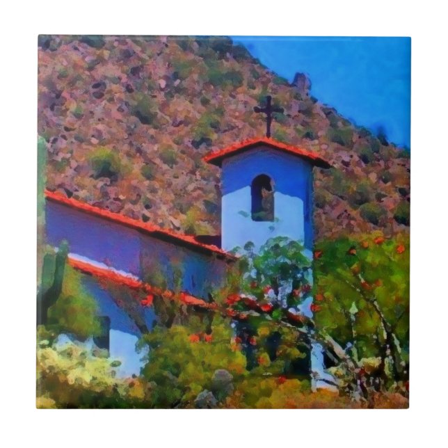 Desert church ceramic tile (Front)