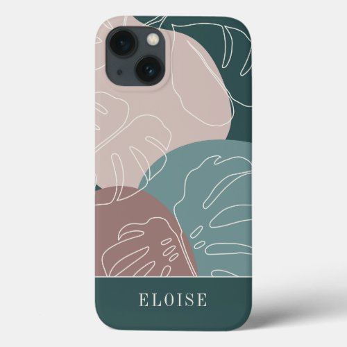 Desert Clay  Spruce Boho Tropical Monstera Leaf iPhone 13 Case