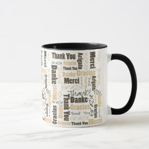 Desert Color Multilingual Thank You Word Cloud Mug