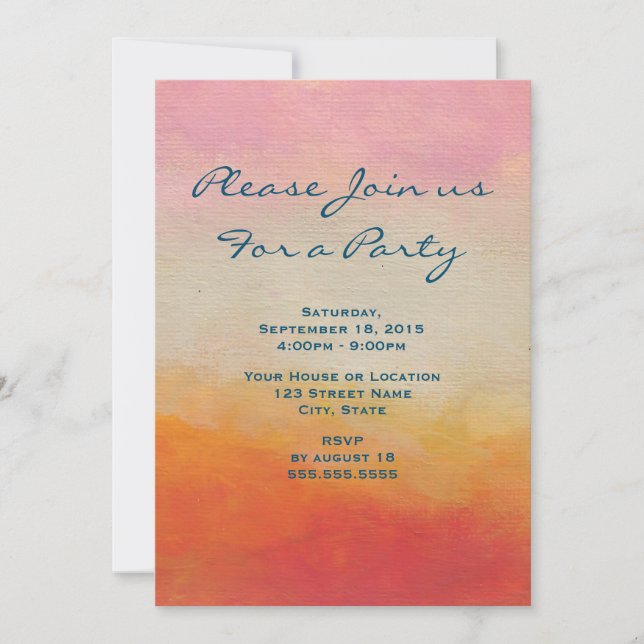 Desert Colors Abstract Landscape Generic Party Invitation (Front)