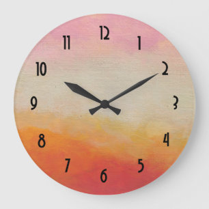 Desert Colors Abstract Landscape Painting Large Clock