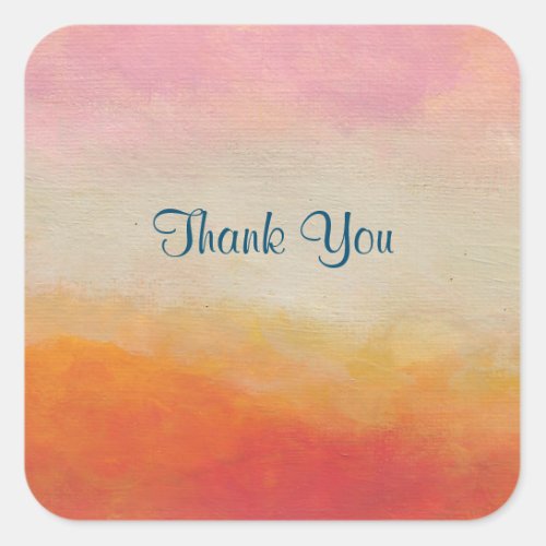 Desert Colors Abstract Landscape Thank You Square Sticker