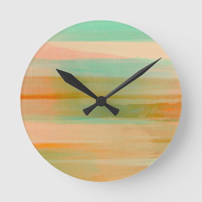 Desert Colors Southwest Sunset Aqua Orange      Round Clock (Front)