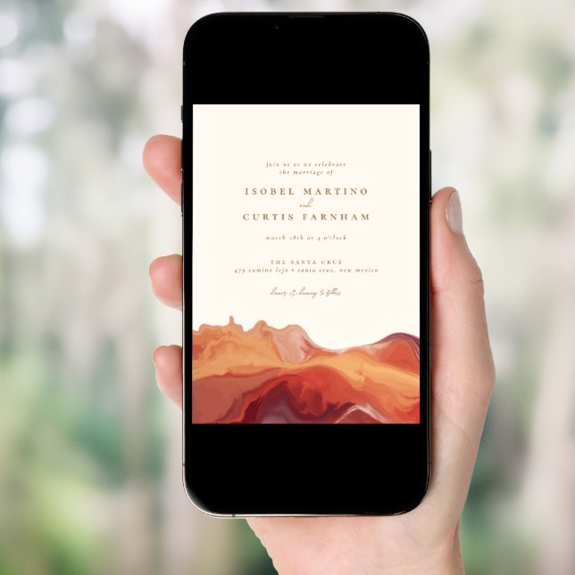 Desert Colors Terracotta Southwest Wedding Invitation (Front Digital)