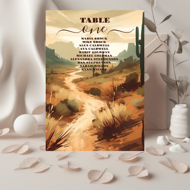 Desert Colors Terracotta Southwest Wedding Table Number (Creator Uploaded)