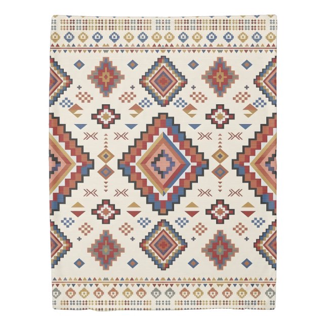 Desert Confetti Nomad – Vibrant Tribal Moroccan Duvet Cover (Front)