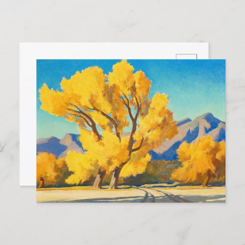 Desert Cottonwoods Arizona by Maynard Dixon Invitation Postcard