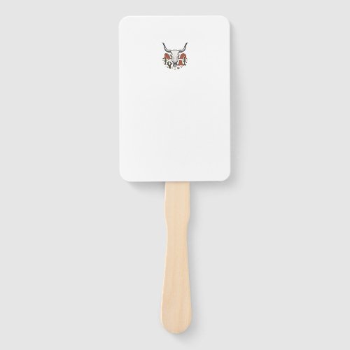 Desert Cow Skull Vintage Southwest Cactus Art Hand Fan