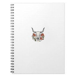 Desert Cow Skull Vintage Southwest Cactus Art Notebook