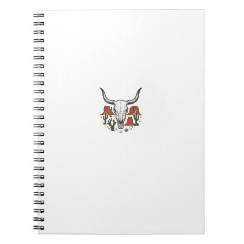 Desert Cow Skull Vintage Southwest Cactus Art Notebook