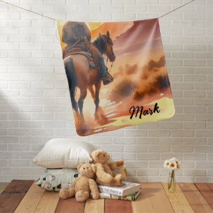 Desert Cowboy  Baby Blanket