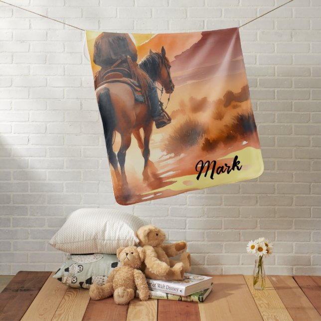 Desert Cowboy  Baby Blanket (In Situ)