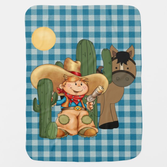 Desert Cowboy Baby Blanket (Front)