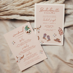 Desert Cowgirl Bachelorette Weekend Invitation