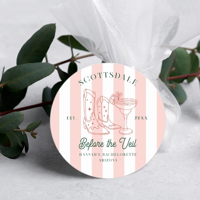 Desert Cowgirl Country Club | Bachelorette  Classic Round Sticker (Creator Uploaded)