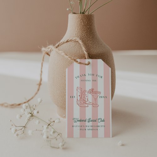 Desert Cowgirl Country Club  Bachelorette Favor Gift Tags