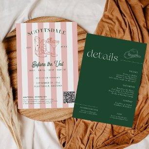 Desert Cowgirl Country Club   Bachelorette Weekend Invitation