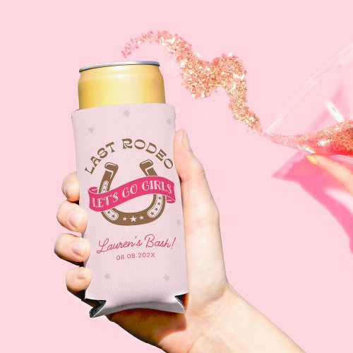 Desert Cowgirl Last Rodeo Bachelorette Party Seltzer Can Cooler