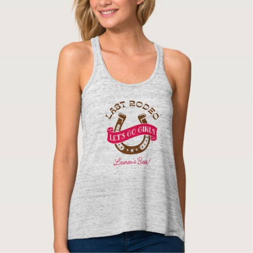 Desert Cowgirl Last Rodeo Bachelorette Party  Tank Top
