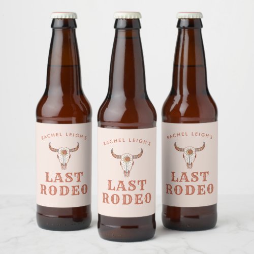 Desert Cowgirl Last Rodeo Beer Bottle Label
