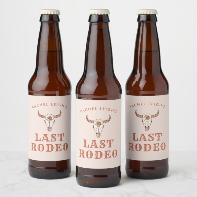 Desert Cowgirl Last Rodeo Beer Bottle Label (Bottles)