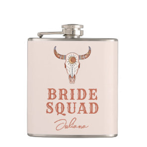 Desert Cowgirl Last Rodeo Bride Squad Flask