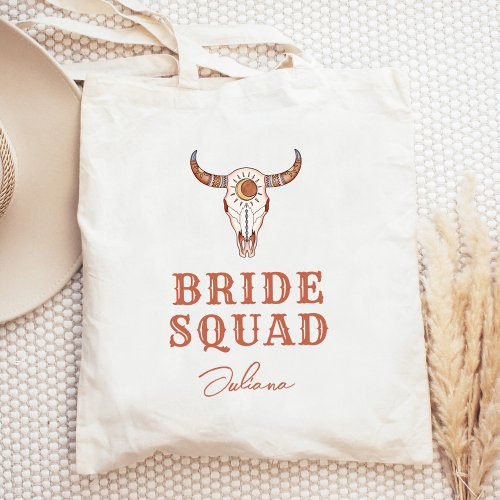 Desert Cowgirl Last Rodeo Bride Squad Tote Bag