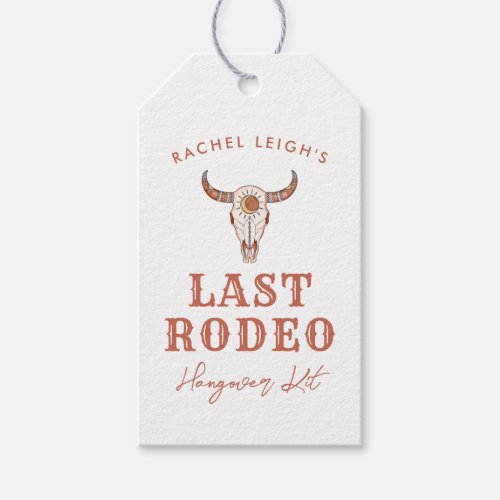 Desert Cowgirl Last Rodeo Hangover Kit Gift Tags