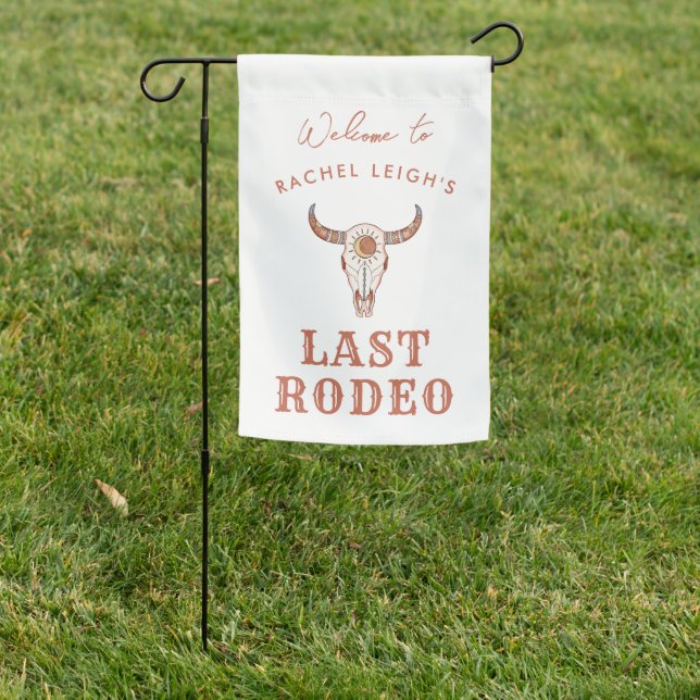 Desert Cowgirl Last Rodeo Welcome Garden Flag (In SItu)