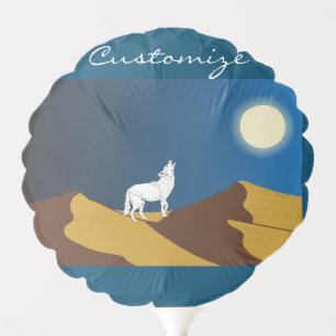 Desert Coyote Howling Full Moon Thunder_Cove Balloon