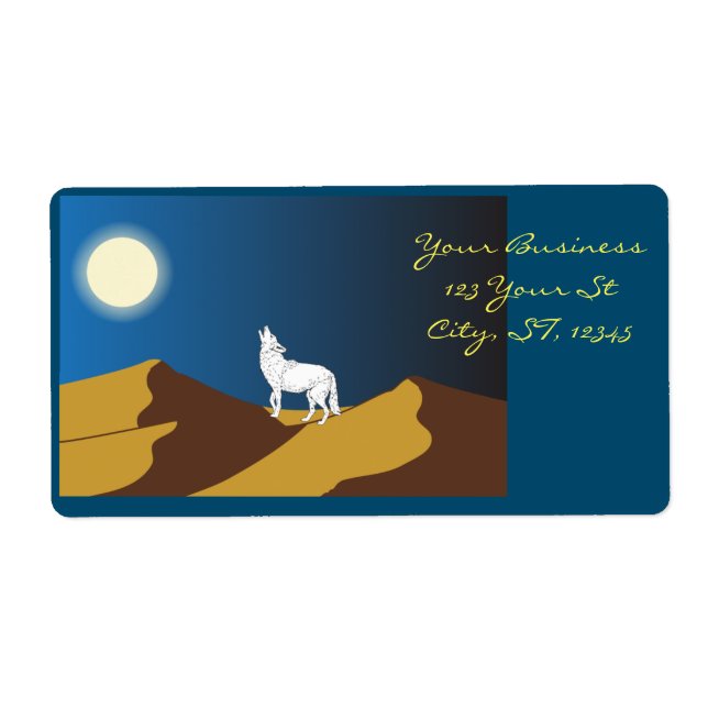 Desert Coyote Howling Full Moon Thunder_Cove Label (Front)
