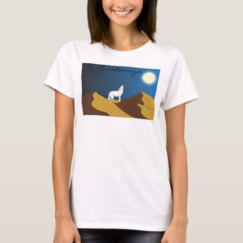 Desert Coyote Howling Full Moon Thunder_Cove T_Shirt